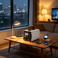 Démarreur portable et station d'alimentation portable rechargeable par panneau solaire ou éolien