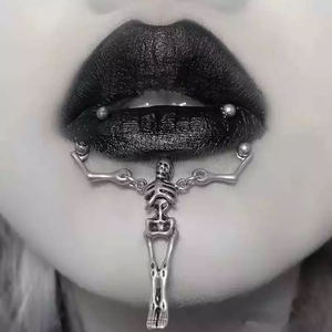 Labret-<span class=keywords><strong>Piercing</strong></span> para la oreja de acero inoxidable para <span class=keywords><strong>hombre</strong></span> y mujer, <span class=keywords><strong>Piercing</strong></span> para el cartílago con diseño de Calavera, Punk, Industrial - Product Image 2