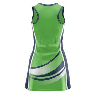 2023 Popular Sexy Female Custom Design Sublimated Blue Cheap Netball Dress