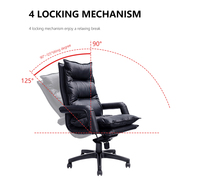 Chaise de directeur en cuir de luxe chaise d'ordinateur ergonomique et confortable de bureau