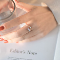 Anillo abierto de ballena de plata esterlina S925 Anillo abierto de plata animal del océano Anillo de pez de plata real