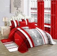 Lilianna Ensemble de literie 12 pièces avec rideaux, couvre-lit personnalisé en coton, taille king, motif floral, ensemble de literie en stock
