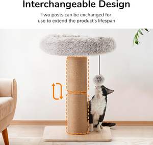 <span class=keywords><strong>FUKUMARU</strong></span> griffoir et tour pour chat moderne écologique à 5 niveaux 30 pouces de haut 5.5 pouces de largeur utilisation intérieure/extérieure pour chats - Product Image 6