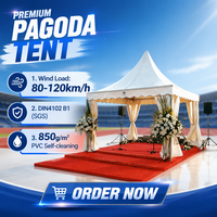 Gazebo en aluminium imperméable à toit haut | Tente Pagode | Mariage en plein air | Exposition | Festival | Tente de réception pour événements de jardin