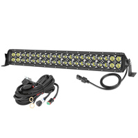 Barre lumineuse LED 5D de 20 pouces à faisceau combiné 120W pour capot de pick-up avec lentille optique 3D et faisceau de câblage électrique automobile
