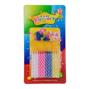 Children's PARTY Thread Spiral Short stick candle Coloured multi-coloured cake birthday candle