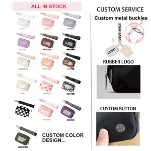 Pochette de <span class=keywords><strong>yoga</strong></span> personnalisée en nylon avec imprimé cachemire, mini-portefeuille, porte-cartes d'identité transparent, dragonne et porte-clés, porte-monnaie - Product Image 3