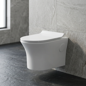 2022 vente chaude Design moderne européen en céramique WC mural toilette blanc sans monture réservoir dissimulé double chasse p-trap salle de bain - Product Image 1