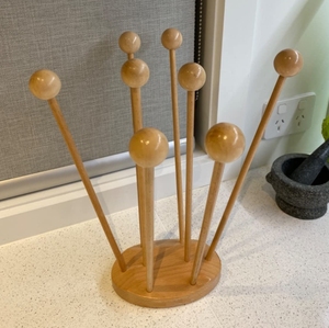 ราวตากผ้าแบบยืนอเนกประสงค์สำหรับถุงพลาสติกและขวดวัสดุ PP โลหะประกอบง่ายการจัดเก็บ-ประหยัดเงินดาวเคราะห์ - Product Image 2