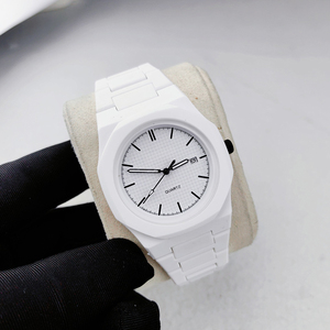 White Ceramic Unisex Watch 38mm Polygon <b>Case</b> Automatic Mechanical Movement Date <b>Display</b> Luxury Mechanical Watch for Men - Product Image 6
