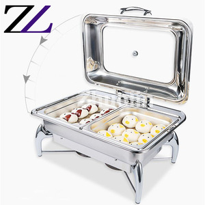 Vajilla de porcelana giratoria con forma de cúpula malaya, conjunto de cuencos de cerámica, chafing y calentador de alimentos - Product Image 4