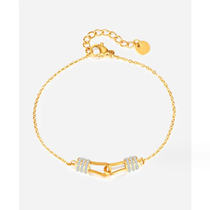 Moda semplice diamante croce bracciale in acciaio inox gioielli da donna luce di lusso accessori temperamento di alta qualità