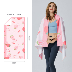 ผ้าขนหนูชายหาดขนาดใหญ่พิเศษ ผลิตจากผ้าฝ้ายเวลัวร์ 100% เป็นมิตรต่อสิ่งแวดล้อม พิมพ์ลายแบบ Reactive ดีไซน์ตามสั่ง พร้อมโลโก้ OEM - Product Image 6