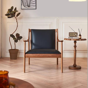 Chaise de salle à manger de loisirs en bois massif rétro chaise de canapé simple chaise de salon dossier de <span class=keywords><strong>fauteuil</strong></span> Japandi chaises de salon simples - Product Image 3