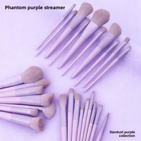 28 étoiles automne violet maquillage rafraîchir haute valeur de couleur Super doux grande poudre fixation fond de teint Blush Eyeliner Nylon bois