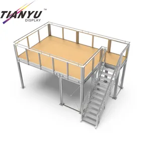 TIANYU new design recycle 2 story fair stand two floor exhibition house aluminum double deck trade show booth