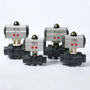 Pneumatic Upvc Plastic Ball Valve Acid Alkali Resistant Chemical Water Treatment Straight Through Industrial Use - Product Image 1