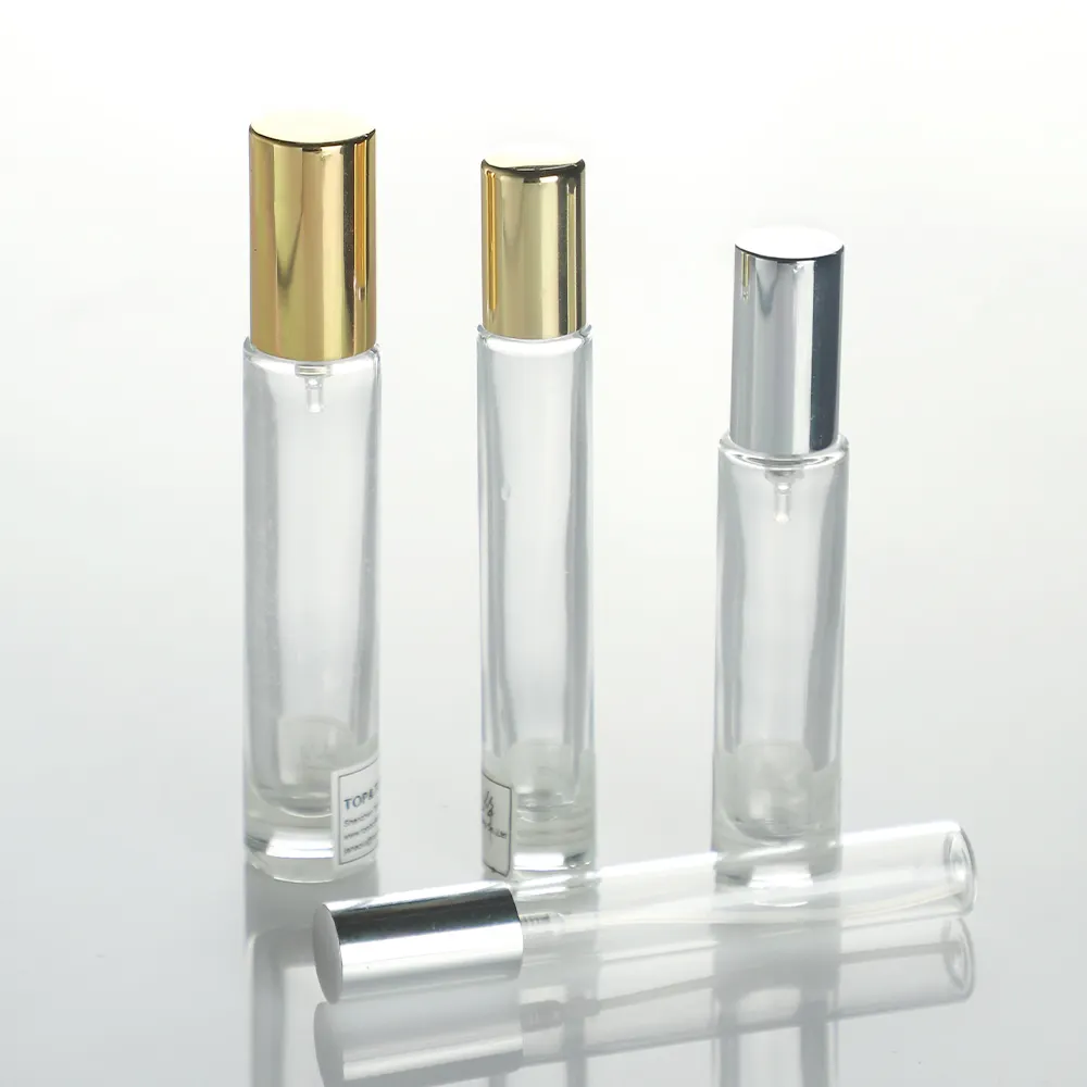 Premium Refillable Glass Crimp Mini Unisex Spray Bottle Pink Gradient 10 Ml 30 Ml 50 Ml 100Ml Square Glass Perfume Bottle