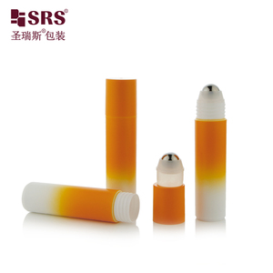 Rpp (S)-<span class=keywords><strong>30ml</strong></span> 1oz chất lượng tốt Gradient Orange PP tái chế nhựa cuộn trên chai với thép lớn con lăn bóng cho tóc dầu Thuốc bổ - Product Image 1