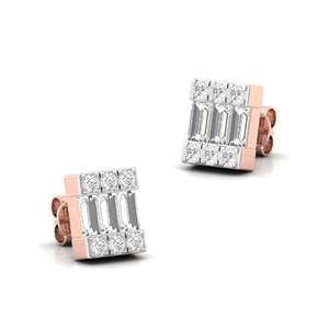 Pendientes de Barra con Diamantes Cultivados en Laboratorio, Chapados en Oro de 10K, Diseño Elegante y Brillante, Regalo de Joyería para Mujer, Uso Diario Clásico - Product Image 2