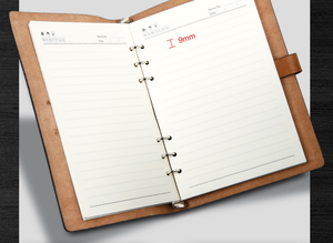 Libreta de Cuero PU de Alta Calidad con Logotipo Personalizado, <span class=keywords><strong>Agenda</strong></span> con Hojas Sueltas y Cierre de Cuero <span class=keywords><strong>Horizontal</strong></span> - Product Image 6