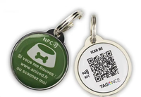 Großhandel Anti-Verlust GPS-Tracker NFC Haustier-Hundemarke Scannbare Haustier-ID Epoxy-Tag Edelstahl QR-Code Hundemarke