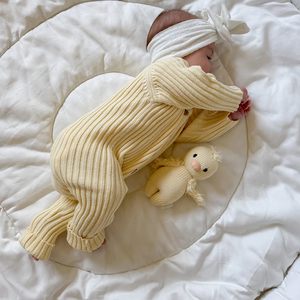 Mameluco de suéter de bebé recién nacido Suéter de punto Mameluco de manga larga con botones - Product Image 2