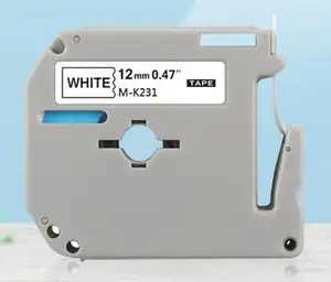 12 mm schwarz auf weiß kompatibles Etikettband Kartusche M-K231 MK 231 MK231 Etikett für Brother Drucker P-Touch PT-55 PT-85