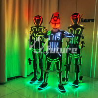 Costume de robot LED RVB Tenue de danse de scène Gilet coloré inspiré de Tron pour l'équipe de discothèque Performance Ballroom Wear