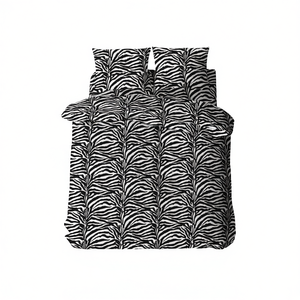 Ensemble de housse de couette 100% coton, design ZEBRATO, lit simple allemand 155x220cm - Product Image 3