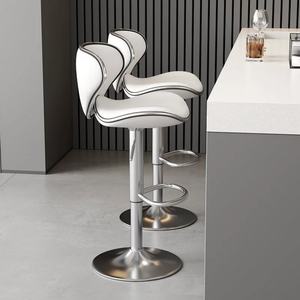 Chaise haute pivotante à surface en PU, style minimaliste moderne, pour bar commercial, caisse enregistreuse - Product Image 6