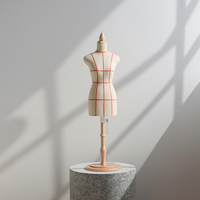 Maniquí de Espuma a Media Escala para la Parte Superior del Cuerpo con Funda de Tela Ajustable para Sastres y Estudiantes de Diseño