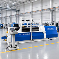 Machine de pliage automatique à 4 rouleaux W12CNC-10x2000 contrôlée par PLC, avec support latéral de pré-pliage, pour acier inoxydable et acier au carbone