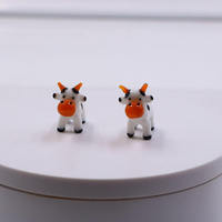 Figurine de vache en verre de Murano de couleur personnalisée, décoration d'intérieur en verre de Murano, figurines d'animaux en verre