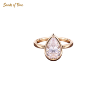 Bague en moissanite de 1, 2 ou 3 carats en forme de poire pour femme, en argent sterling 925, sertie de pierres, design personnalisé, vente en gros d'usine