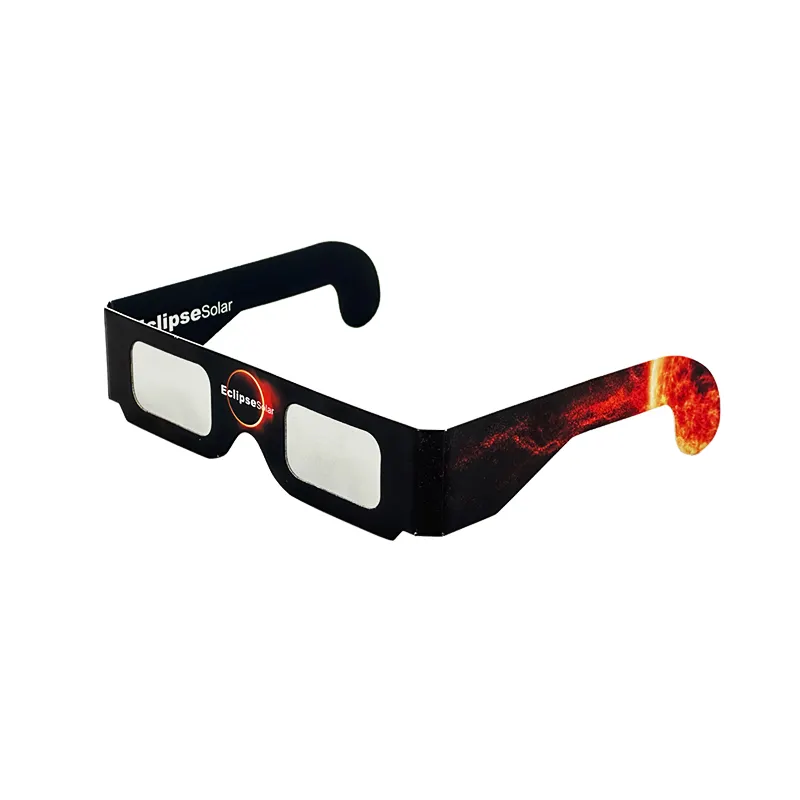 Vente en gros d'usine de lunettes d'éclipse solaire certifiées ISO Verres en papier de conception personnalisée pour l'observation d'éclipse