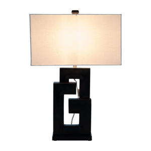 Lampada da Tavolo Geometrica con Base in Legno, Illuminazione Moderna d'Accento per Camera da Letto, Soggiorno e Scrivania - Product Image 4