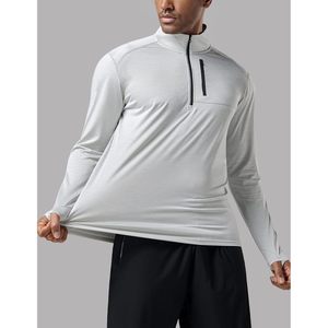 FOXA – Pull à col zippé pour homme, manches longues, veste athlétique ajustée, performance, entraînement, course à pied, léger, en polyester - Product Image 5