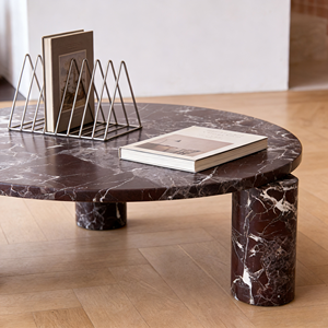 <span class=keywords><strong>Tavolino</strong></span> da Salotto Personalizzato in Marmo Rosa Levanto, Arredamento di Lusso Nordico, Scrivania in Pietra, Tavolini da Caffè Bassi in Marmo Rosso Viola Scuro - Product Image 4