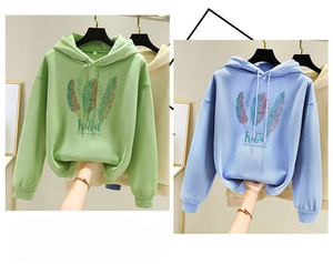 Spring, Autumn and Winter Women's Casual Long-Sleeved Hoodie Sweatshirt Fashionable <strong>Drawstring</strong> Hoodie <strong>Top</strong> - Product Image 6