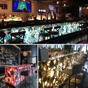 مشروع ديكور داخلي عقيق أزرق طبيعي حجر شبه ثمين أزرق أزرق طبيعي للفيلا والجدران الداخلية للفنادق - Product Image 5