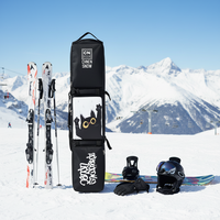 Sac de ski en gros avec roulettes, grande capacité, séparation humide/sec, imperméable, pour équipement de ski et snowboard, pour skis simples et doubles