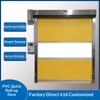 Puerta enrollable industrial de PVC de alta velocidad, personalizada de fábrica, automática y de apertura rápida para taller o almacén.