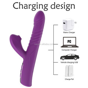 חדש מצחיק טלסקופי רטט שד יניקה שרביט לעיסוי דילדו ויברטור דגדגן מציצת מין צעצועי מין למבוגרים - Product Image 5