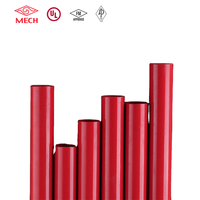 Tuyaux en acier au carbone peints en rouge ASTM A53 ERW pour structures de lutte contre l'incendie, tuyaux en acier peints avec extrémités rainurées et raccords