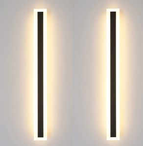 Lámpara de Pared Moderna para Exteriores de Hierro y Acrílico, 110V 220V IP65, 3000 4000 6000K, Aplique de Jardín, Lámpara LED Larga - Product Image 1