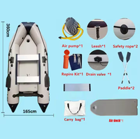 Bateau pneumatique de sauvetage et d'assaut MC360 de 3,6 m (11,8 pi) pour 6 personnes, avec plancher gonflable, idéal pour la pêche en mer et les opérations de sauvetage.