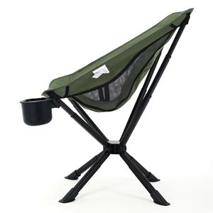 Chaise de camping KS, chaise pliante d'extérieur, cadre en aluminium, capacité de charge de 150 kg, utilisation plage et jardin, couleur verte - Product Image 2