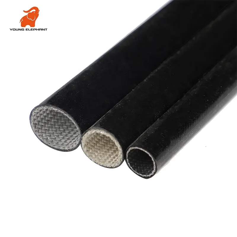 Suhu Tinggi Isolasi Lengan 2753 Fleksibel Silikon Fiberglass Sleeving Pelindung Isolasi Listrik Fiberglass Lengan