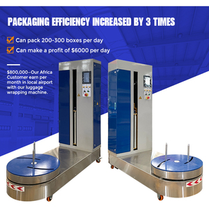 Airport Baggage Wrapping <b>Machine</b> | <b>Stretch</b> Film Luggage Packing <b>Machine</b> with Safety Guard - Product Image 2
